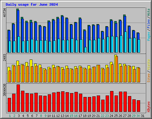 Daily usage for June 2024