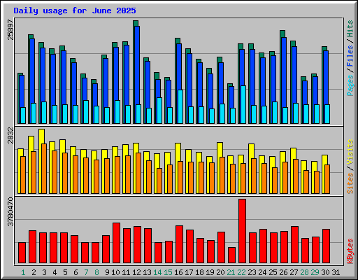 Daily usage for June 2025