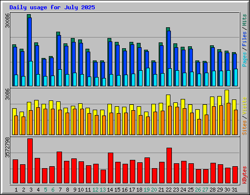 Daily usage for July 2025