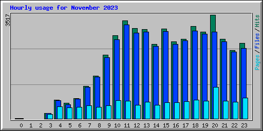 Hourly usage for November 2023