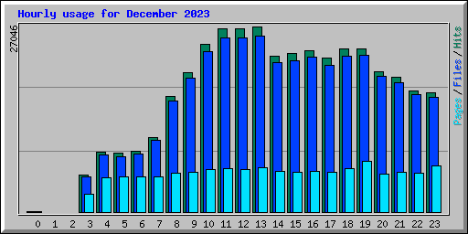 Hourly usage for December 2023