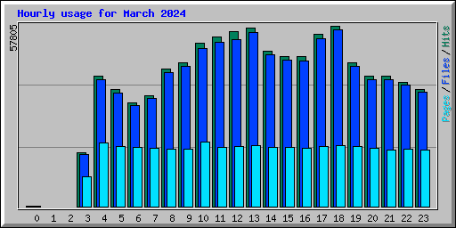 Hourly usage for March 2024