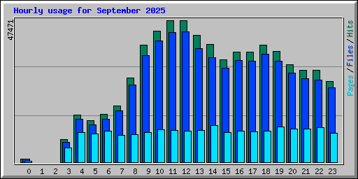 Hourly usage for September 2025