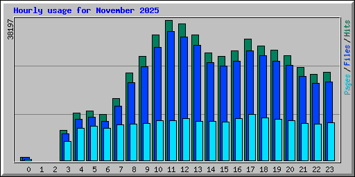 Hourly usage for November 2025