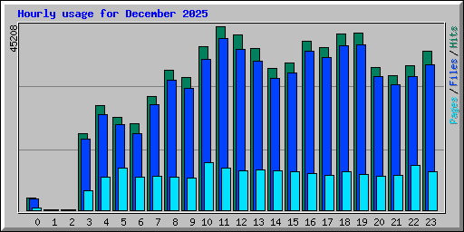 Hourly usage for December 2025